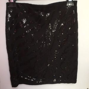 Aqua black sequined miniskirt
